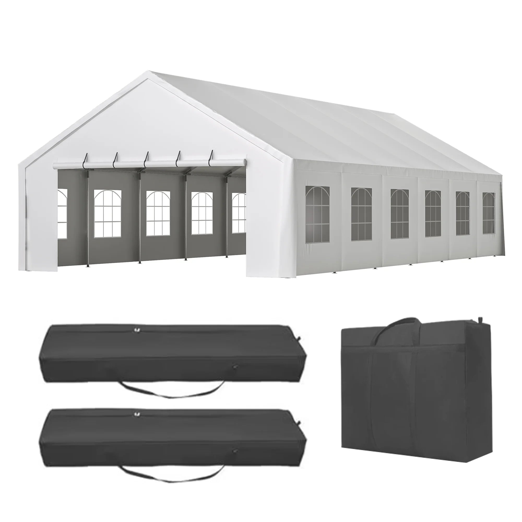20x40 FT Heavy-Duty Party Tent with 3 Storage Bags - Large Waterproof Wedding Event Shelter for Removable Sidewalls & Zipper Door - Outdoor Commercial Tent for Parties Carport Camping BBQ Garden - Image 7