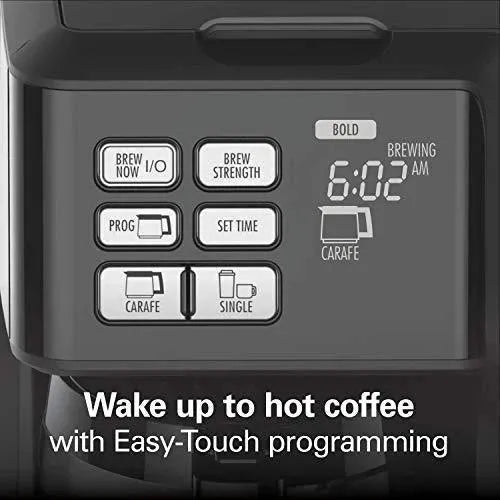 Hamilton Beach FlexBrew Thermal Coffee Maker, Single Serve & Full Pot, Compatible with K-Cup Pods or Grounds, Programmable, Black and Stainless (49966) - Image 7