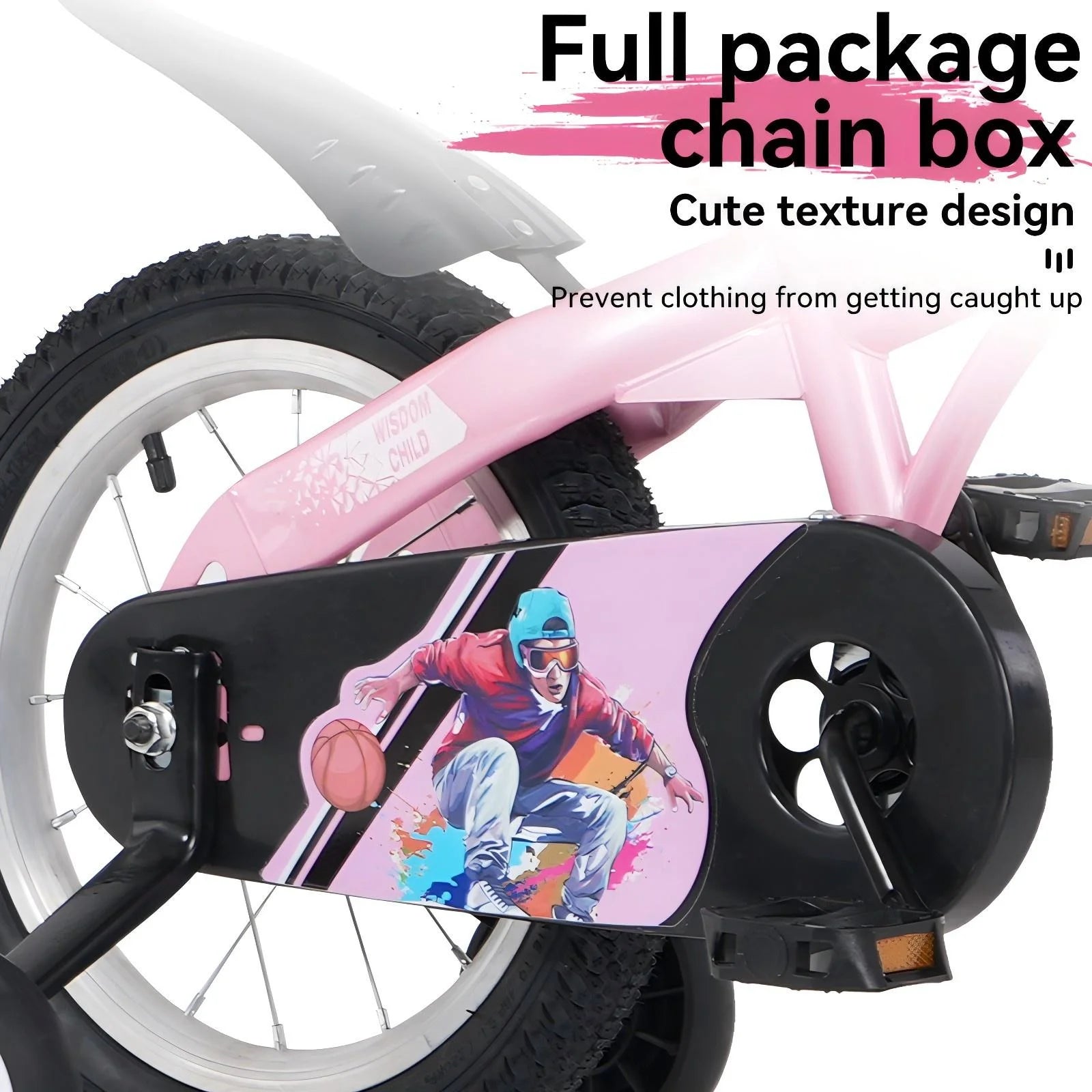Baprem 18" Girls Bike for 5-9 Years Old Kids, Cute Kids Bike with Training Wheels, Steel Frame Sporty Children Bicycle, Pink - Image 18