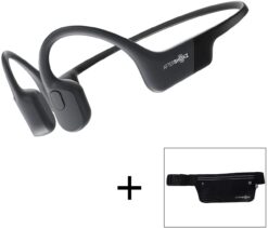Alternative view of AfterShokz Aeropex Open-Ear Wireless Bone Conduction Headphones with Sport Belt Cosmic Black 2.3