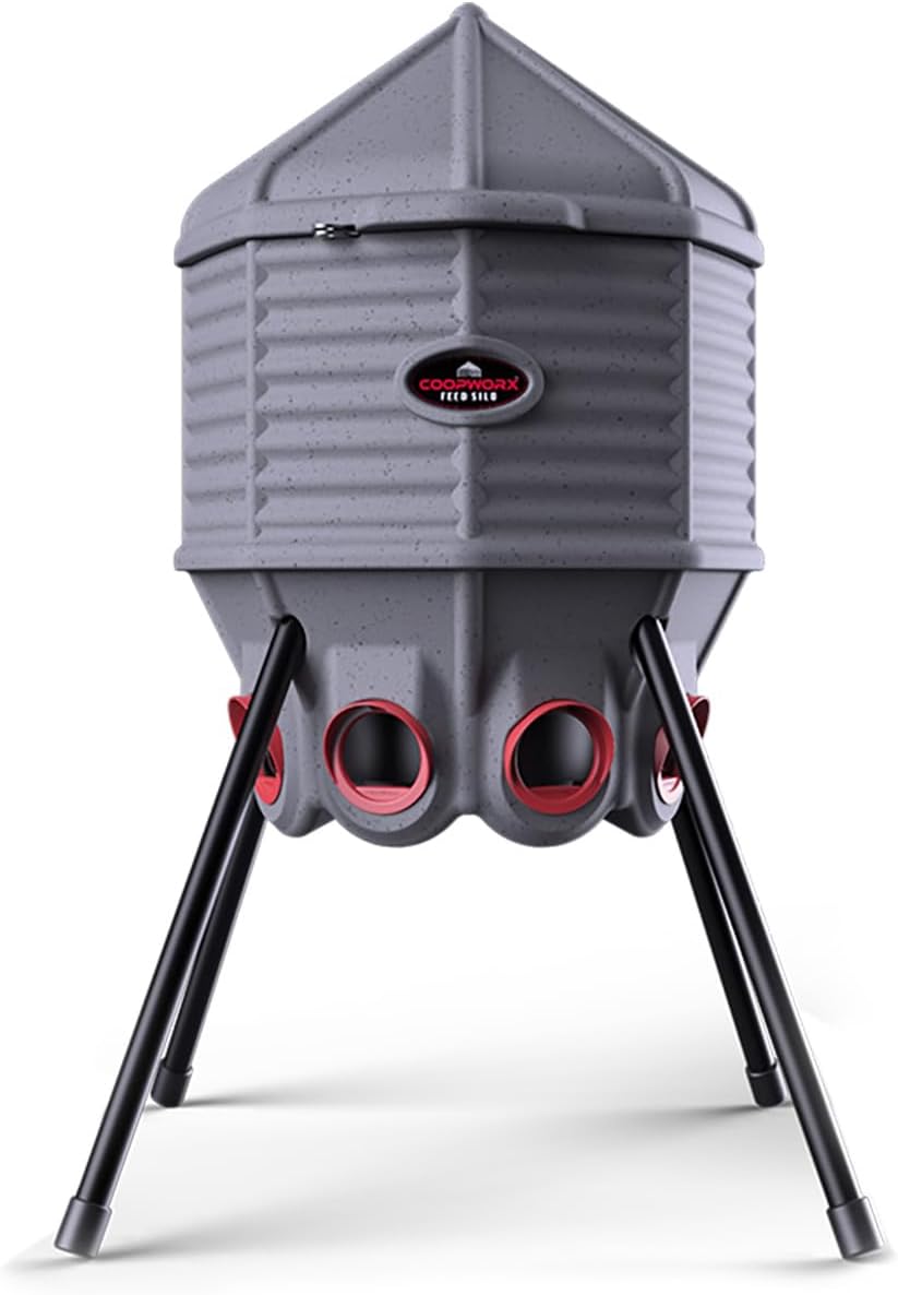 80lb Poultry Feeder, Adjustable Height, UV Stable, Weather Resistant, 8 Ports, Made in USA - Image 10