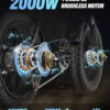 Dual Motor Electric Bike Q20PRO 2000W 52V 40Ah - Image 4