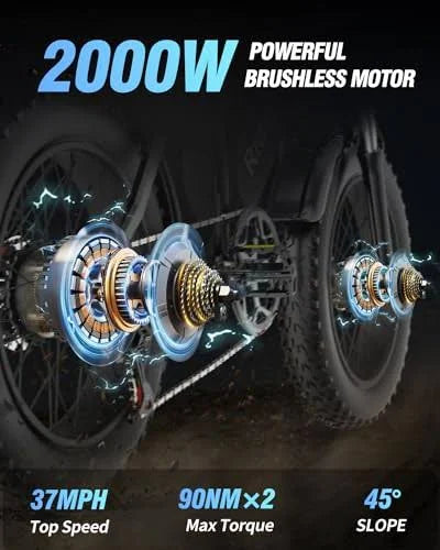 Dual Motor Electric Bike Q20PRO 2000W 52V 40Ah - Image 4