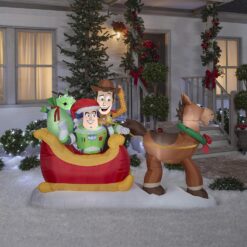 Alternative view of Inflatable Toy Story with Sleigh Disney Christmas Inflatable Scene