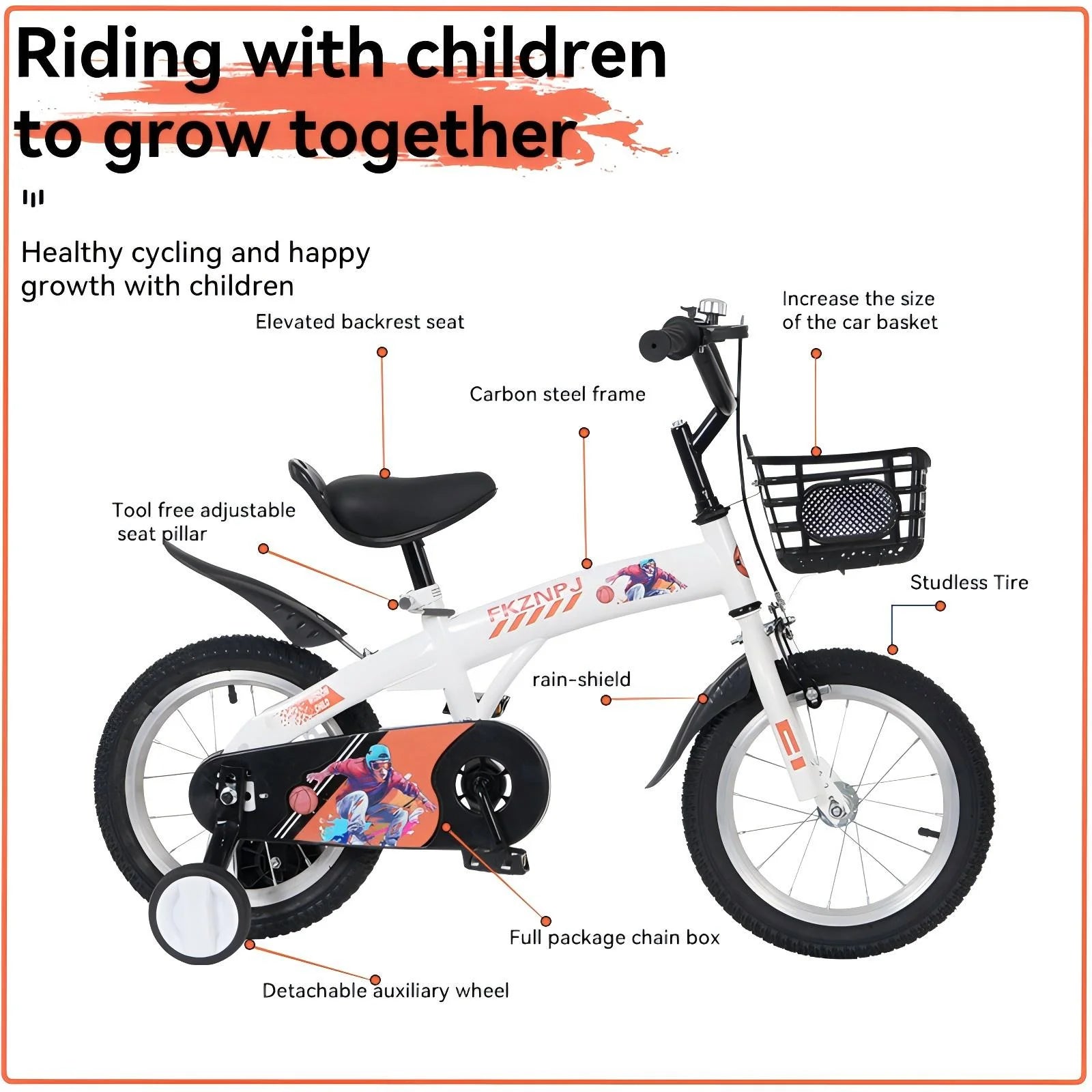 Baprem 18" Girls Bike for 5-9 Years Old Kids, Cute Kids Bike with Training Wheels, Steel Frame Sporty Children Bicycle, Pink - Image 40
