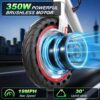 Electric Scooter - 8.5" Solid Tires, 350W Motor, Up to 19 MPH and 21-23 Miles Long-Range Portable Foldable Commuting Scooter for Adults with Double Braking System and App - Image 12