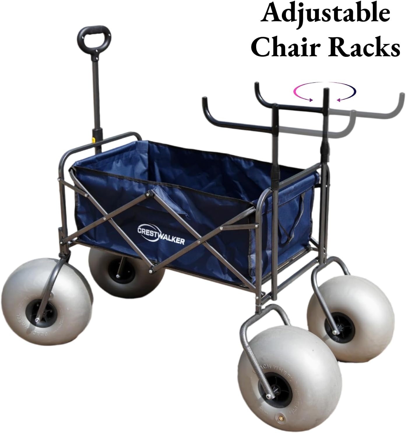 Beach Cart with 13" Balloon Wheels, Chair Racks & Pump Included - Image 3
