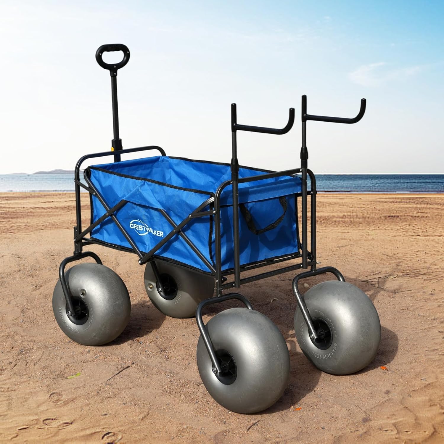 Beach Cart with 13" Balloon Wheels, Chair Racks & Pump Included - Image 9