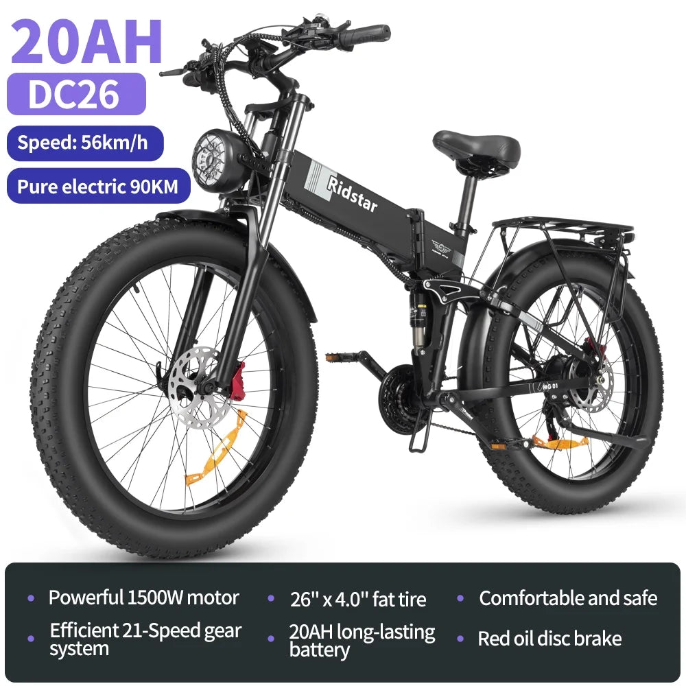 Eletric Bike for Adults 750W Motor 48V 20Ah Removable Battery 26?? Fat Tire Folding E-Bike Shimano 21-Speed MTB Cycling UL2849 - Image 6