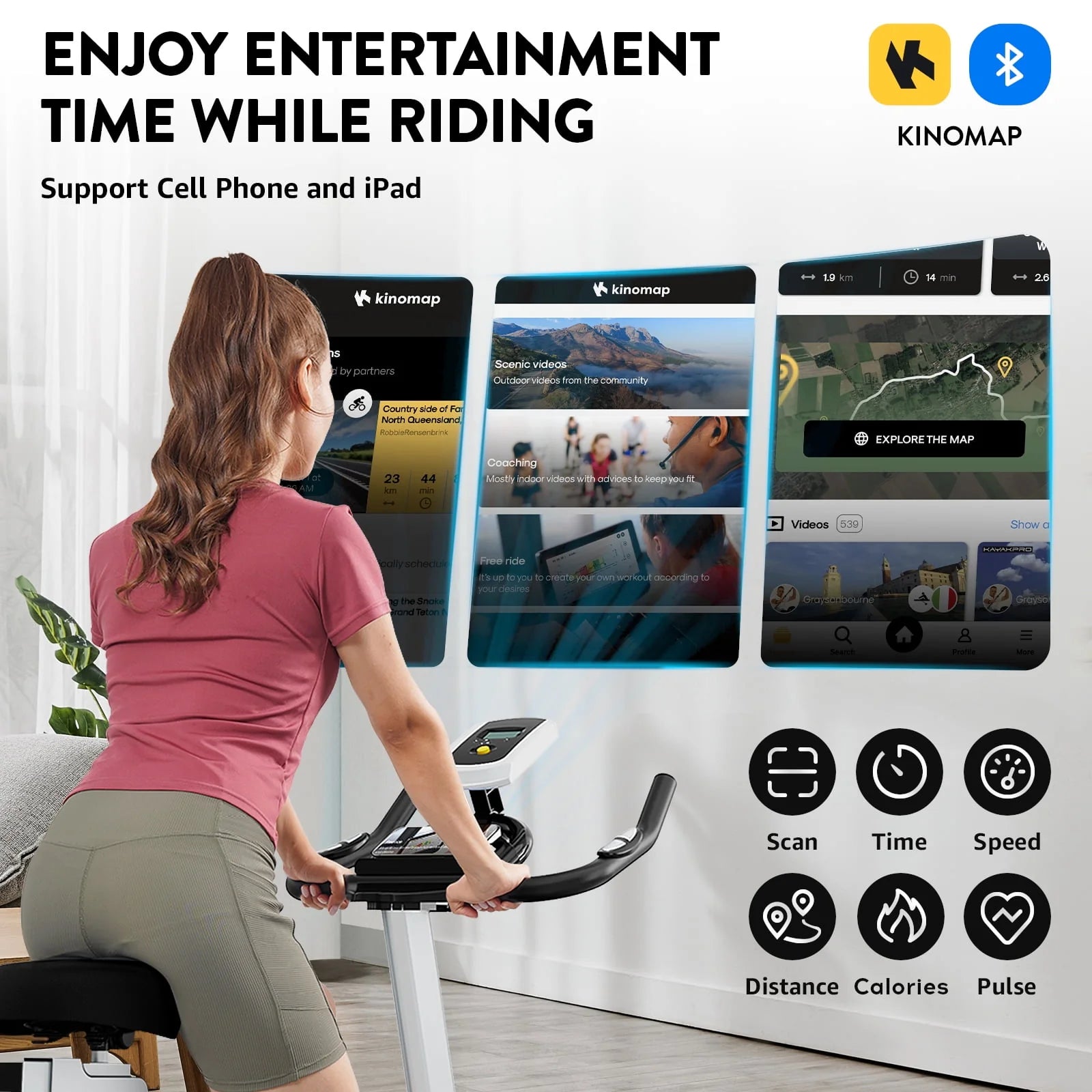 Pooboo Indoor Cycling Bike Magnetic Stationary Exercise Bikes Home Cardio Workout Bicycle Machine 350lb Flywheel Weight 40lbs - Image 3