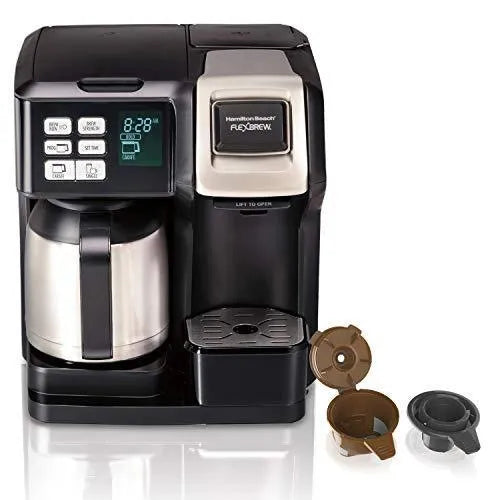 Hamilton Beach FlexBrew Thermal Coffee Maker, Single Serve & Full Pot, Compatible with K-Cup Pods or Grounds, Programmable, Black and Stainless (49966) - Image 5