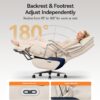 M80 Dual Motor Executive Office Chair with Footrest, Big & Tall, 420lbs, Beige - Image 4