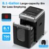 BONSEN 300-Sheet Auto Feed Paper Shredder, 60 Min, P-4, 8.1 Gal, Quiet - Image 8