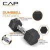 CAP Barbell 150 LB Coated Hex Dumbbell Weight Set with Vertical Rack, Black - Image 6