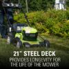 80V Cordless 21′′ Self-Propelled Brushless Lawn Mower | Greenworks - Image 8