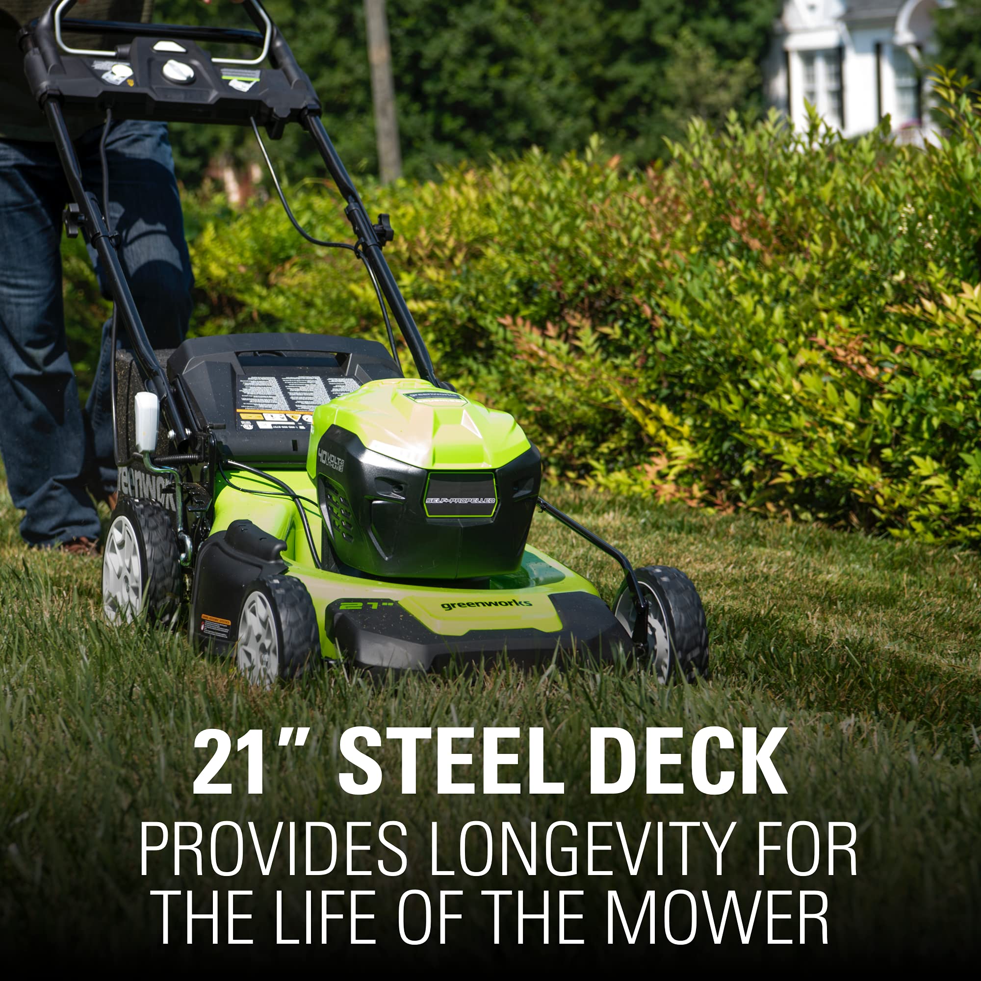 80V Cordless 21′′ Self-Propelled Brushless Lawn Mower | Greenworks - Image 8