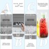 Countertop Ice MakerPortable Ice Machine with Carry HandleSelf-CleaningBasket and Scoop9 Cubes in 6 Mins26.5lbs/24Hrs2 Sizes of Bullet Icefor HomeKitchenPartyGrey - Image 7