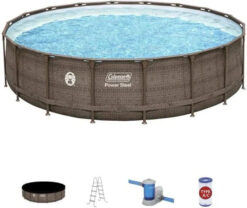 Alternative view of Coleman 18 x 48 Power Steel Frame Above Ground Swimming Pool Set