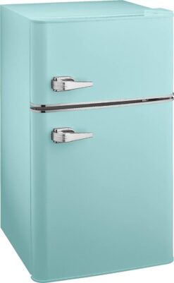 Alternative view of 3.1 Cu. ft. Retro Mini Fridge with Top Freezer – Cool Mint