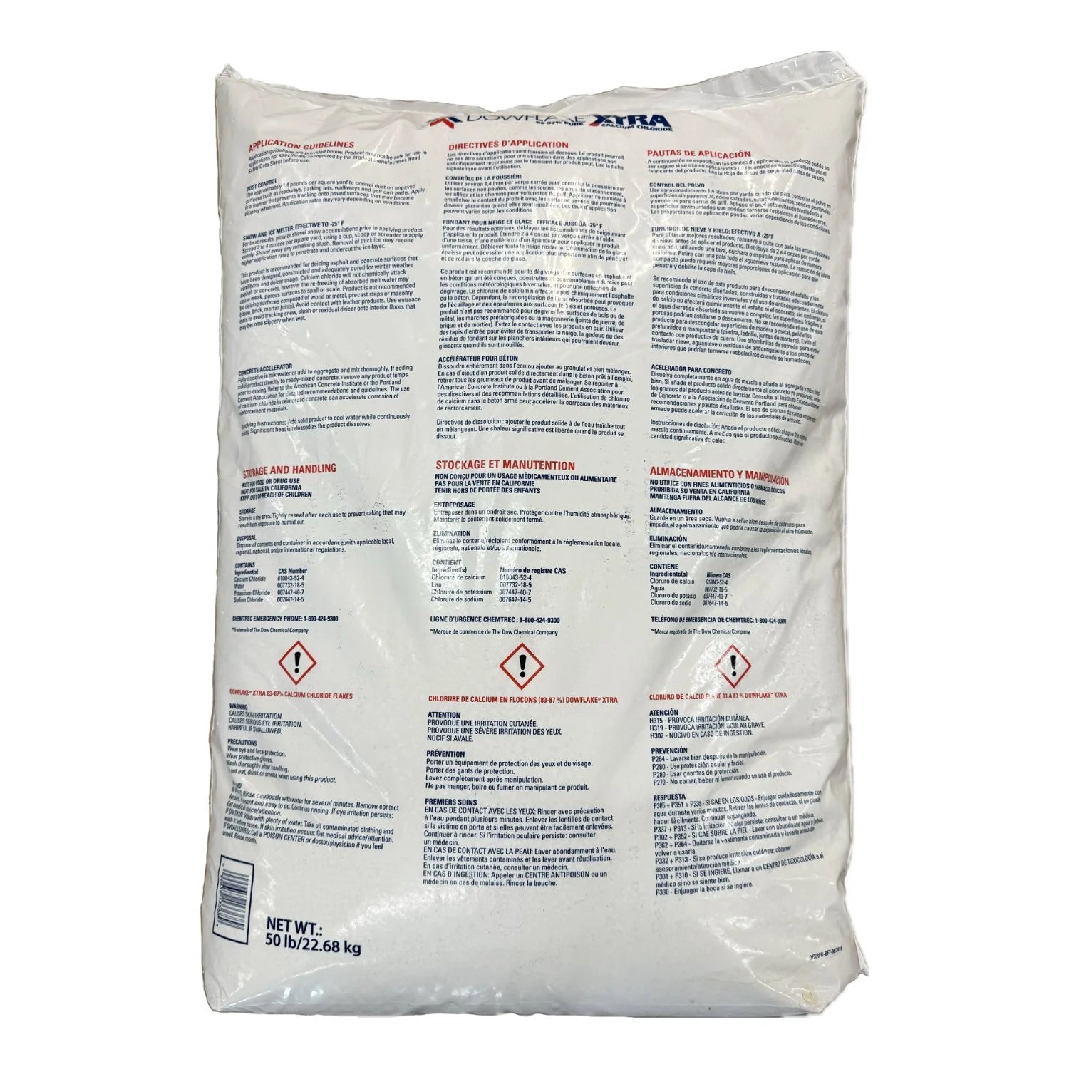 Dowflake Xtra Calcium Chloride Flakes - 50Lb Bag - Image 2