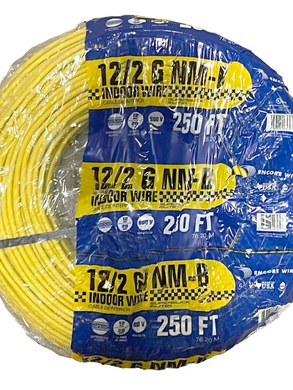 2025 Unbranded* 250-Ft Roll 12-2 AWG NM-B Gauge Indoor Electrical Copper Wire Ground Cable, WHITE (/2) - Image 2