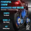 Electric Bike Q20, 2000W, 52V, 30-180 Miles All-Terrain Fat Tire E-Bike for Adults - Image 5