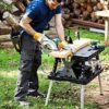 Keter ?C 197283 Folding Table Work Bench for Miter Saw Stand Woodworking Tools and Accessories with Included 12 Inch Wood Clamps ?C Easy Garage Storage Black/Yellow - Image 9