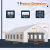 20x40 FT Heavy-Duty Party Tent with 3 Storage Bags - Large Waterproof Wedding Event Shelter for Removable Sidewalls & Zipper Door - Outdoor Commercial Tent for Parties Carport Camping BBQ Garden - Image 2