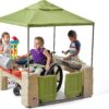 All-round play patio with canopy, kids indoor and outdoor kitchen play set - Image 2