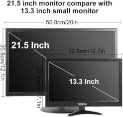 Alternative view of 13.3 inch Small PC Monitor 1366x768 Mini LED Monitor with HDMI VGA AV BNC USB Intput, for Fire Stick Computer Xbox Ras pi, Built-in Speaker