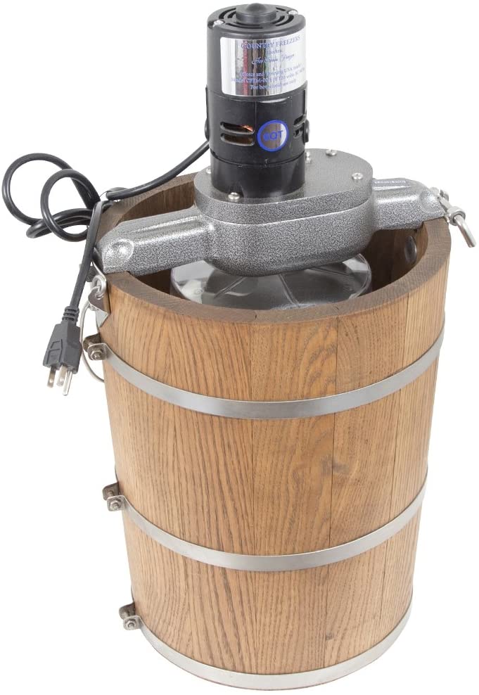 6 qt Country Ice Cream Maker Classic Wooden Tub Country Electric Motor - Image 3