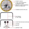 Tornado 24 Inch Grade UL Listed High Velocity Movement Heavy Duty Drum 3 Speed Air Circulator Fan 7800 CFM-Industrial, Commercial, Residential, and Greenhouse Use, Yellow - Image 4