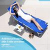 3-in-1 Outdoor Sun Tanning Lounge Chair with Face Hole 5-Position Recliner, Folding Side Table & Removable Pillow, 330lbs Capacity, Blue - Image 6