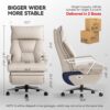 M80 Dual Motor Executive Office Chair with Footrest, Big & Tall, 420lbs, Beige - Image 2