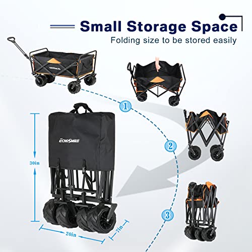Heavy Duty 350 lb Capacity Foldable Wagon with Large Wheels - Image 5