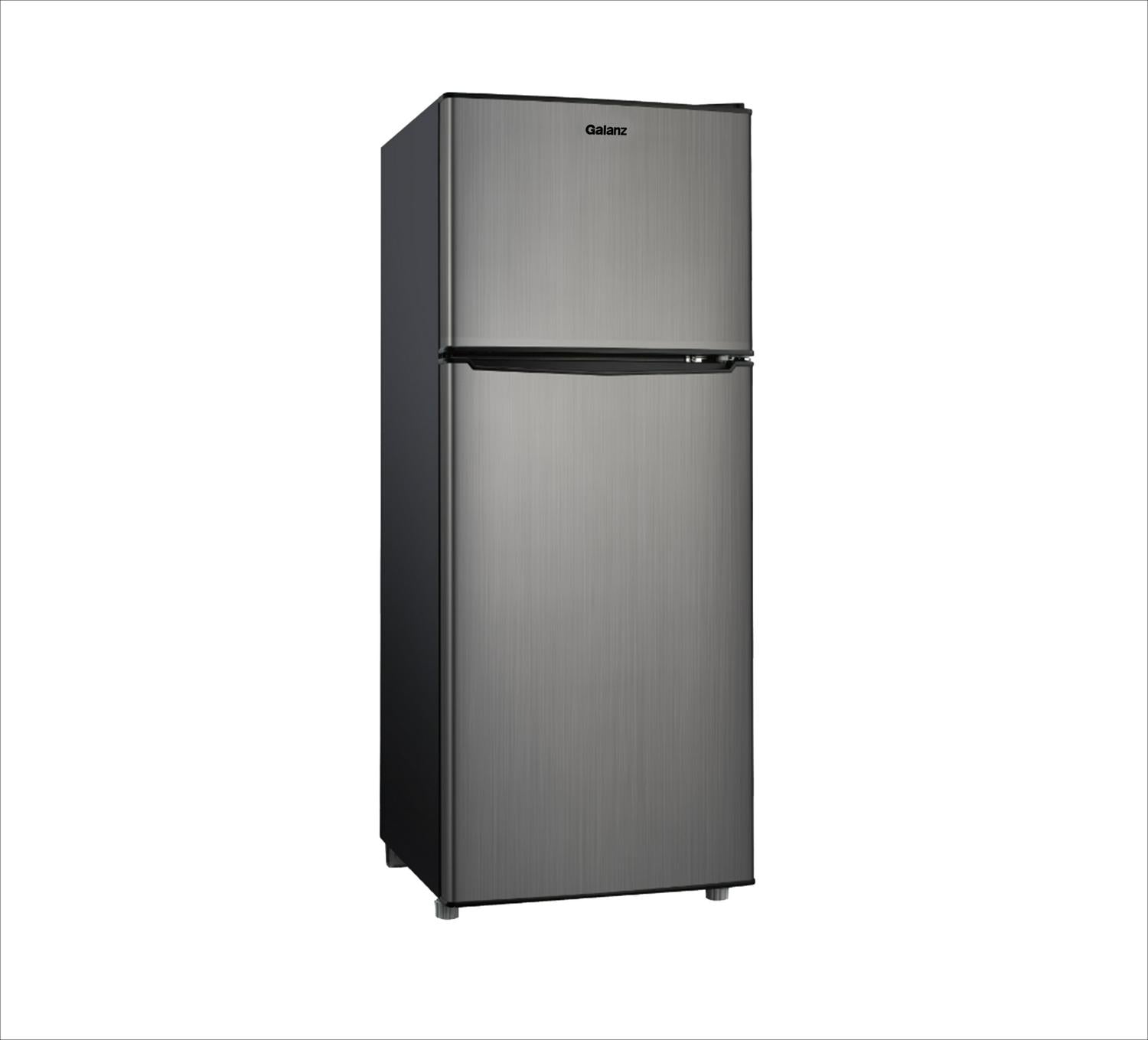Galanz 4.6. Cu ft Two Door Mini Refrigerator with Freezer, Stainless Steel - Image 2