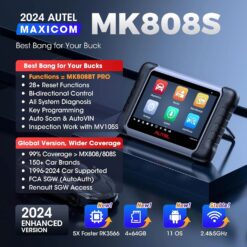 Alternative view of 2024 Bidirectional Tool as MK808BT Pro MX808S M808Z, Function as MaxiCheck MX900, Active Test, All System Diagnose, Injector Coding.