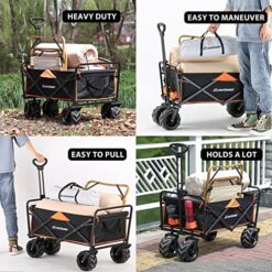 Alternative view of Heavy Duty 350 lb Capacity Foldable Wagon with Large Wheels