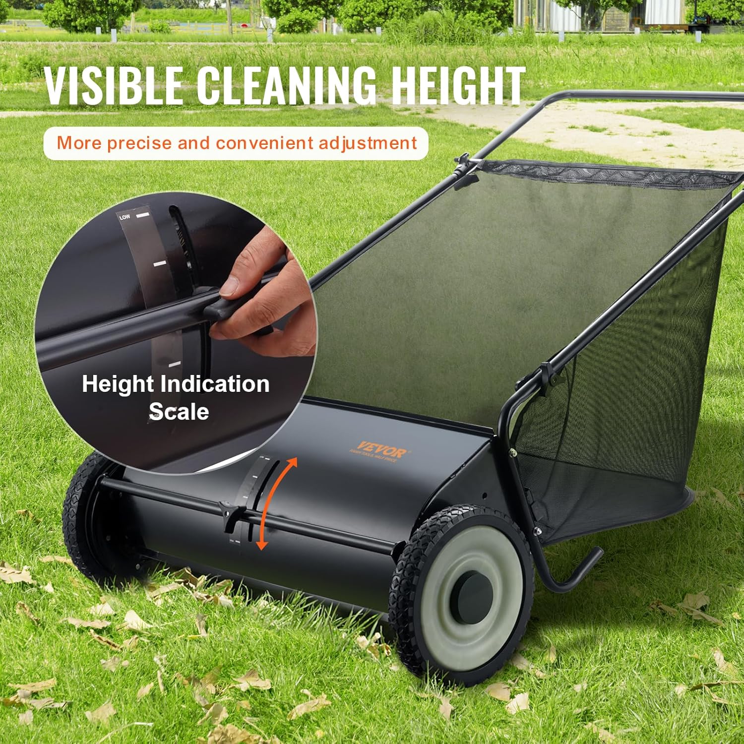 2025 Heavy Duty Steel 26 Inch Collector Push Lawn Sweeper - Image 4