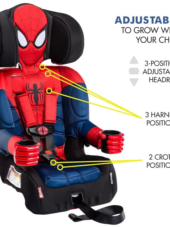 2025 KidsEmbrace Marvel Spider-Man 2-in-1 Forward-Facing Booster Car Seat LATCH | 5-Point Harness Booster 22-65lbs converts to Belt-Positioning Booster 40-100lbs | Adjustable - Image 6