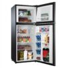Galanz 4.6. Cu ft Two Door Mini Refrigerator with Freezer, Stainless Steel - Image 4