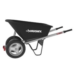 Alternative view of Husky 6 Cu. Ft. Poly Dual Wheel Wheelbarrow with Flat Free Tires