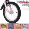 Baprem 18" Girls Bike for 5-9 Years Old Kids, Cute Kids Bike with Training Wheels, Steel Frame Sporty Children Bicycle, Pink - Image 6
