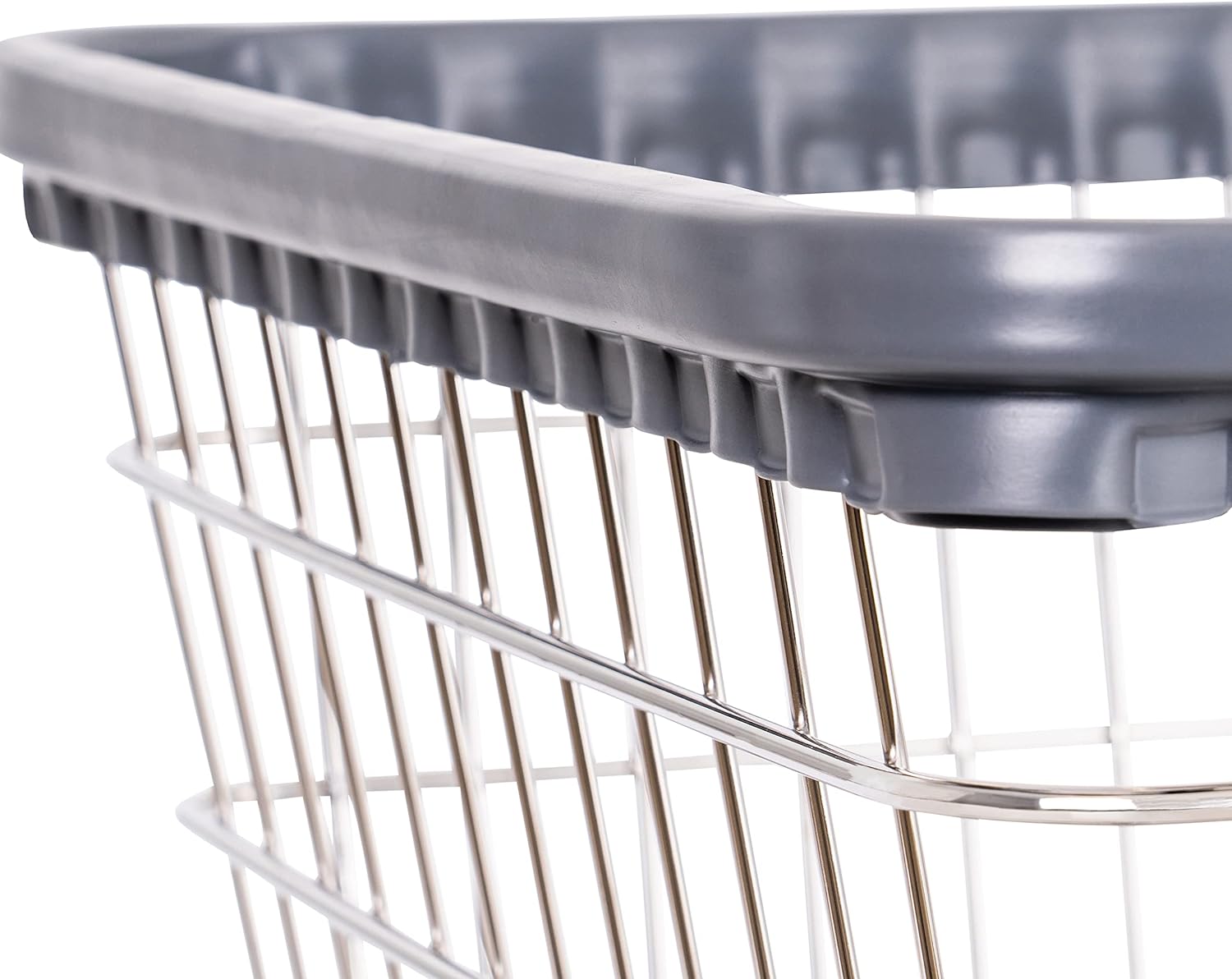 Heavy Duty Wire Laundry Cart with Double Rod Rack - Image 3