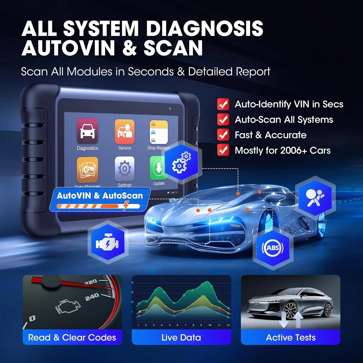 2024 Bidirectional Tool as MK808BT Pro MX808S M808Z, Function as MaxiCheck MX900, Active Test, All System Diagnose, Injector Coding. - Image 5