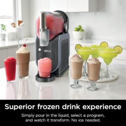Alternative view of SLUSHi with RapidChill Technology, 88 oz. Frozen Drink & Slushie Machine, 5 Preset Programs, Margaritas, Frappés, and More, Premium Accents, Black, FS301