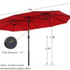 8 Pieces Patio Dining Set with Umbrella,Outdoor Furniture Set with 6 Sling Dining Swivel Chairs - Image 8