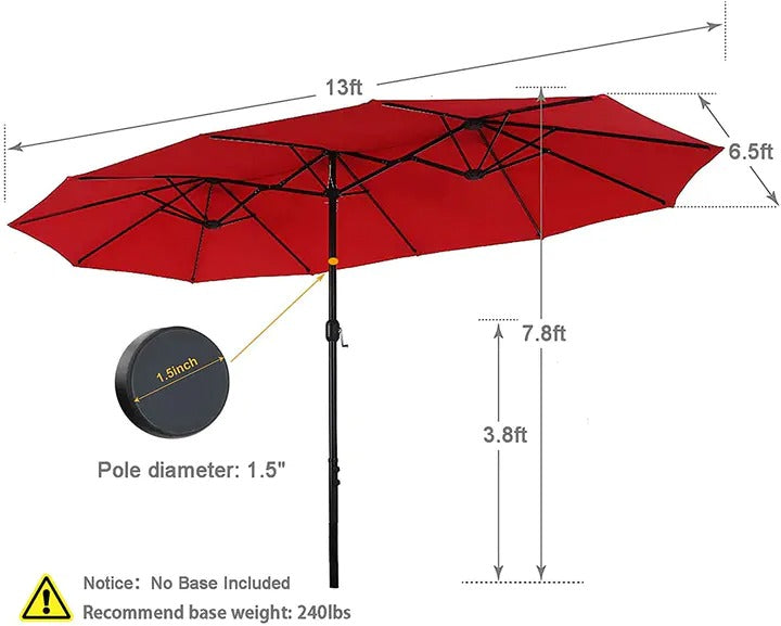 8 Pieces Patio Dining Set with Umbrella,Outdoor Furniture Set with 6 Sling Dining Swivel Chairs - Image 8