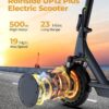 Electric Scooter - 8.5" Solid Tires, 350W Motor, Up to 19 MPH and 21-23 Miles Long-Range Portable Foldable Commuting Scooter for Adults with Double Braking System and App - Image 19