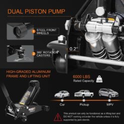Alternative view of 3 Ton Floor Jack Hydraulic Heavy Duty Steel Car Jack with Quick Lift Dual Pump,Black,W8303-B